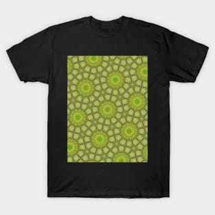 Green Dandelion Looking Shapes Inside Hex Pattern - WelshDesignsTP003 T-Shirt